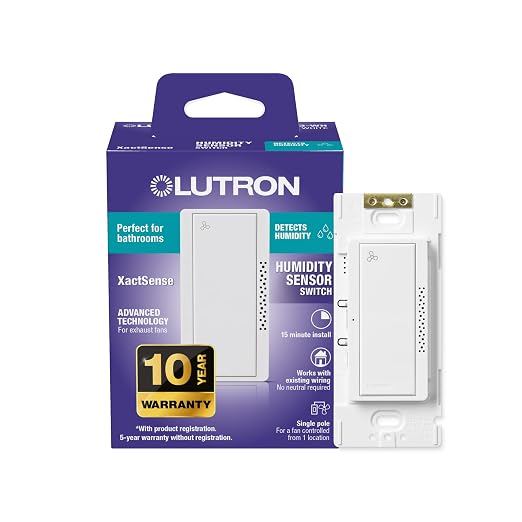 Lutron Humidity Sensor Switch, Bathroom Exhaust Fan, Automatic Moisture Control by Unknown