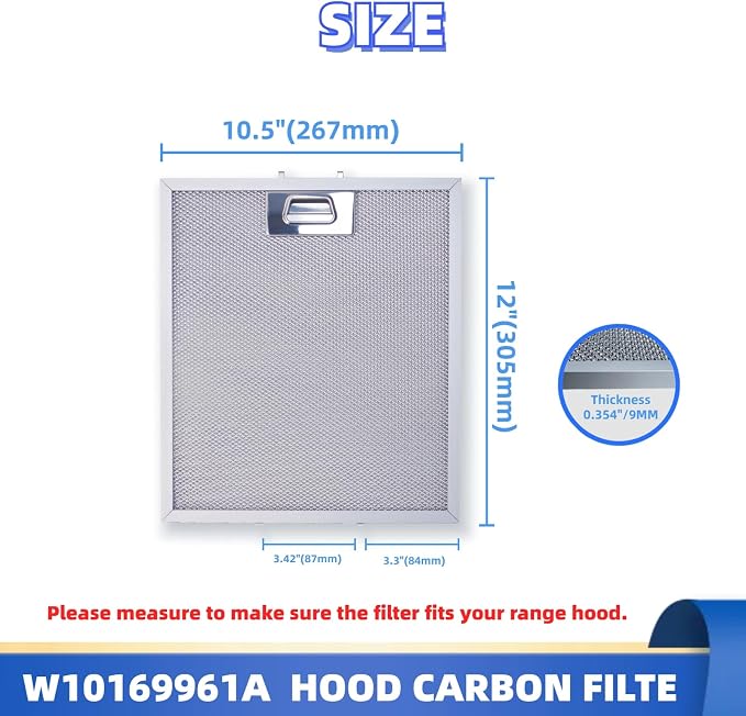Upgraded 5-Layer Aluminum W10169961 Range Hood Filter 10.5x12in 2 Pack | - Image 3
