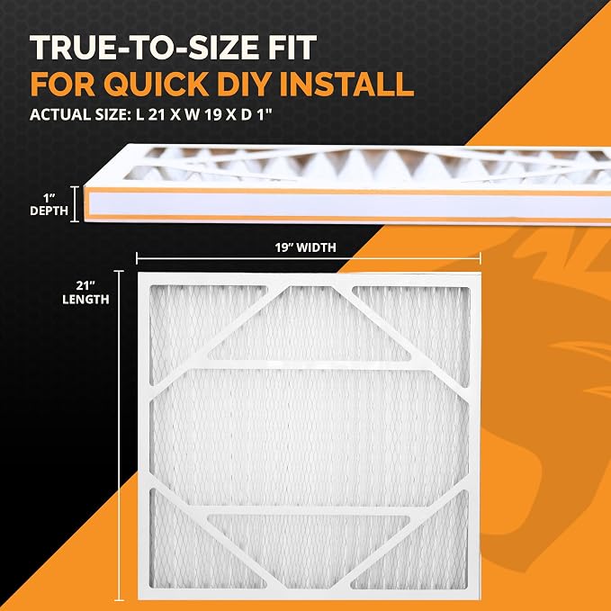 Tiger Tough 21x19x1 Air Filter MERV 8 MPR 600-800, High-Performance Pleated - Image 2