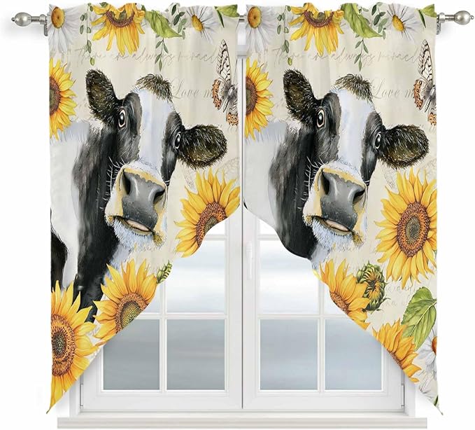 Yellow Sunflowers Swag Valances by Unknown