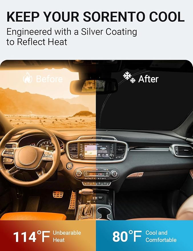 Proadsy 2026 Upgrade Front Windshield Sun Shade Foldable Sunshade Protector Sun - Image 3
