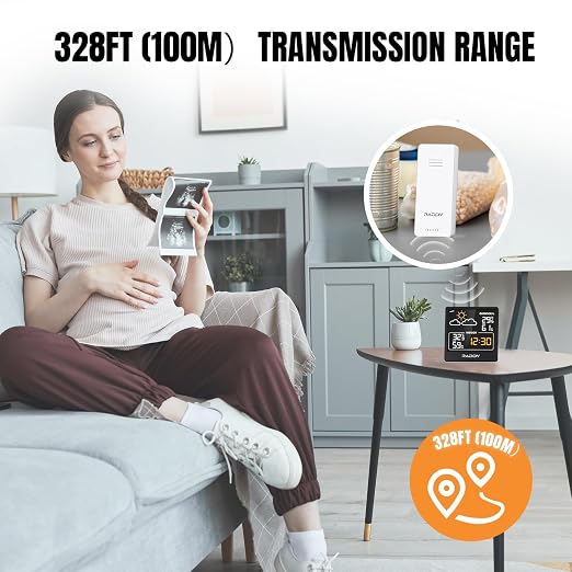 Raddy WF-50V Indoor Outdoor Thermometer Hygrometer, Wireless Weather Station - Image 3