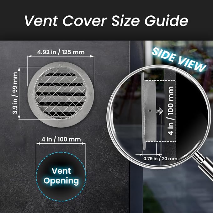 Repa Market 4 Inch Heavy-Duty Aluminum Alloy Gable Vent - Image 2