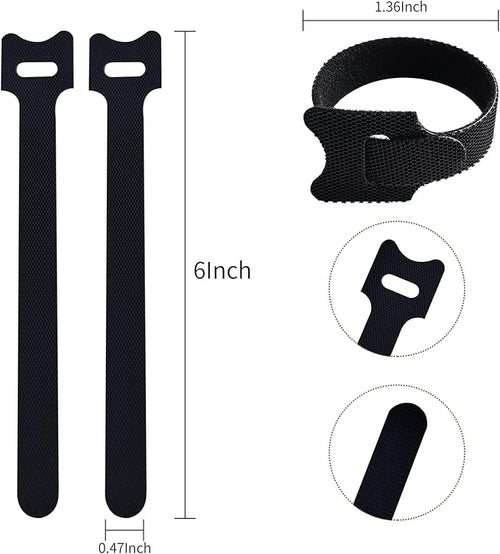 100 PCS 6 Inches Black Reusable Cable Ties, Adjustable Cord Straps, Cable - Image 2