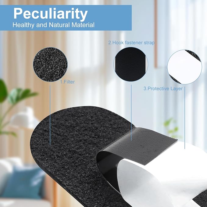 12 Pack Ceiling Fan Filters for Blades Activated Carbon, Fan Blade Air Purifier - Image 2