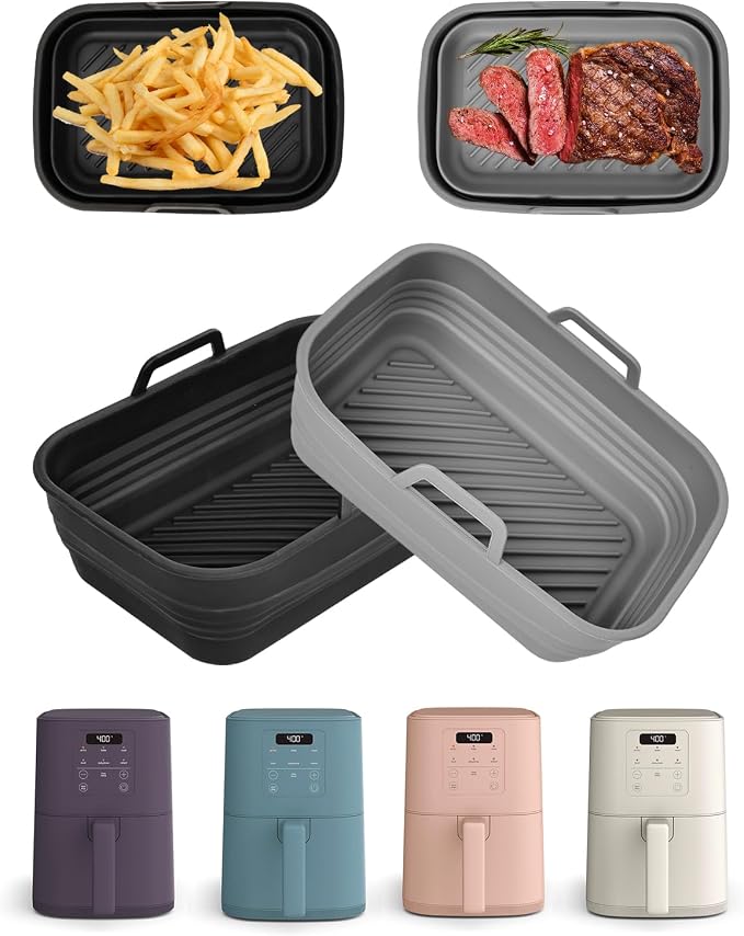 Air Fryer Silicone Liners Collapsible 2-Pack by Fastand