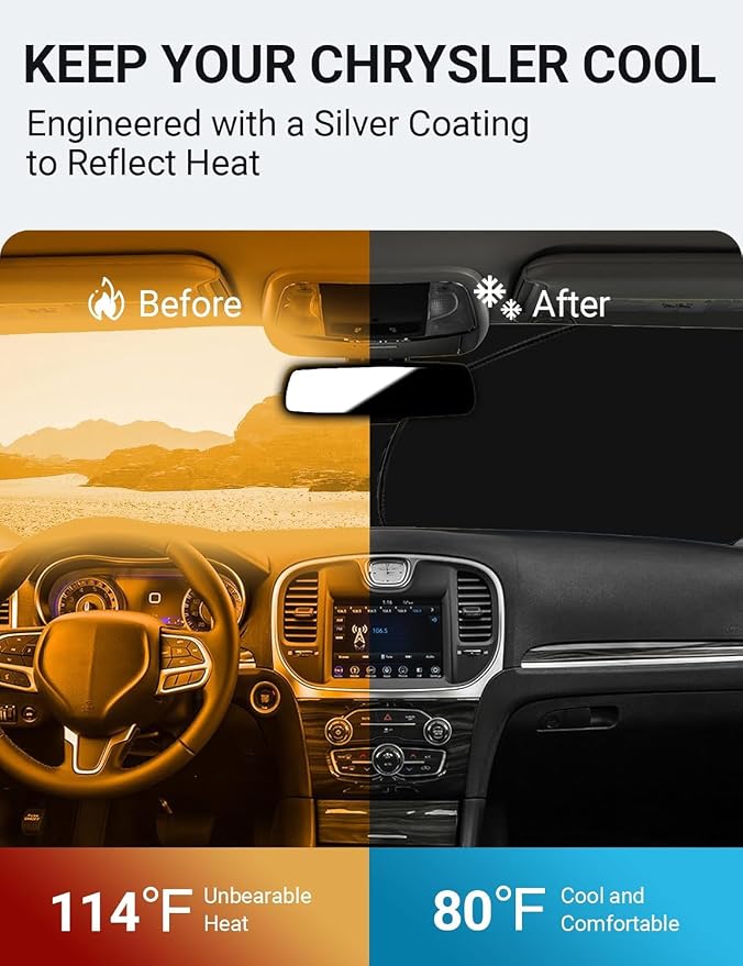 Proadsy 2026 Upgrade Front Windshield Sun Shade Foldable Sunshade Protector Sun - Image 2