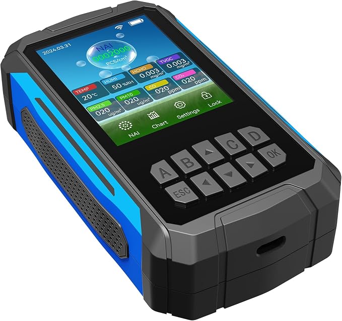Generic Air Quality Monitor, 8 in 1 Indoor Air Quality Tester Detects Negative - Image 9