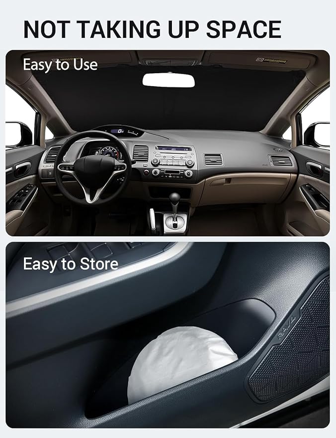 Proadsy 2026 Upgrade Windshield Sun Shade Custom Fit 2006-2011 Civic Foldable - Image 9