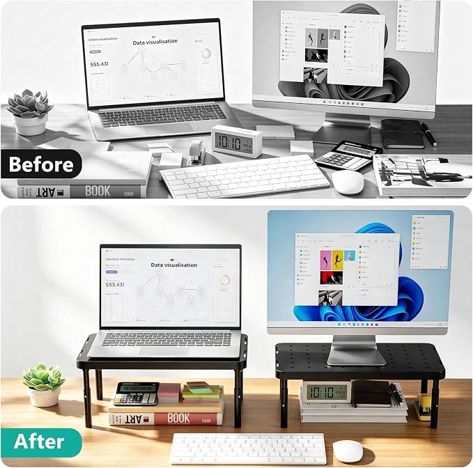 WALI Monitor Riser for Desk, 3 Height Adjustable Laptop Riser - Image 3
