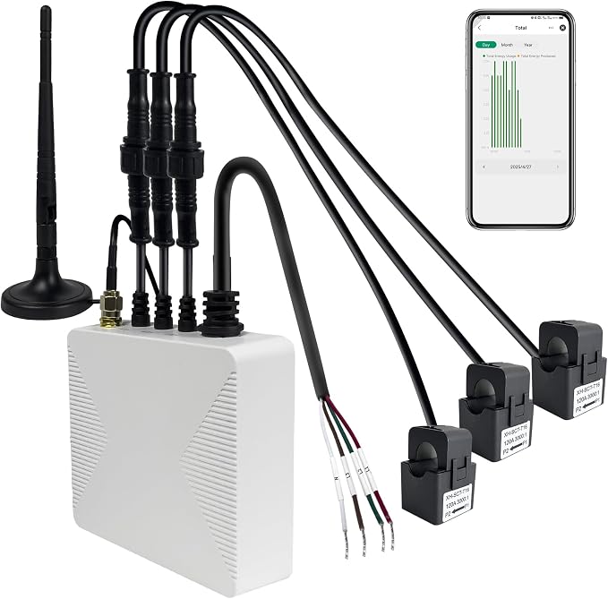 Smart Home Energy Monitor with 3 120A Clamps EdgeAnt, Real-Time Accurate Energy by EdgeAnt
