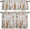 Kitchen Curtains Tiers and Valance Set of 3, Easter Light Filtering Window by Anzona