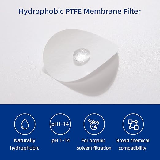 100 Pieces/Pack PTFE Disc Membrane Filters Hydrophobic 47mm Diameter 0.22µm - Image 3