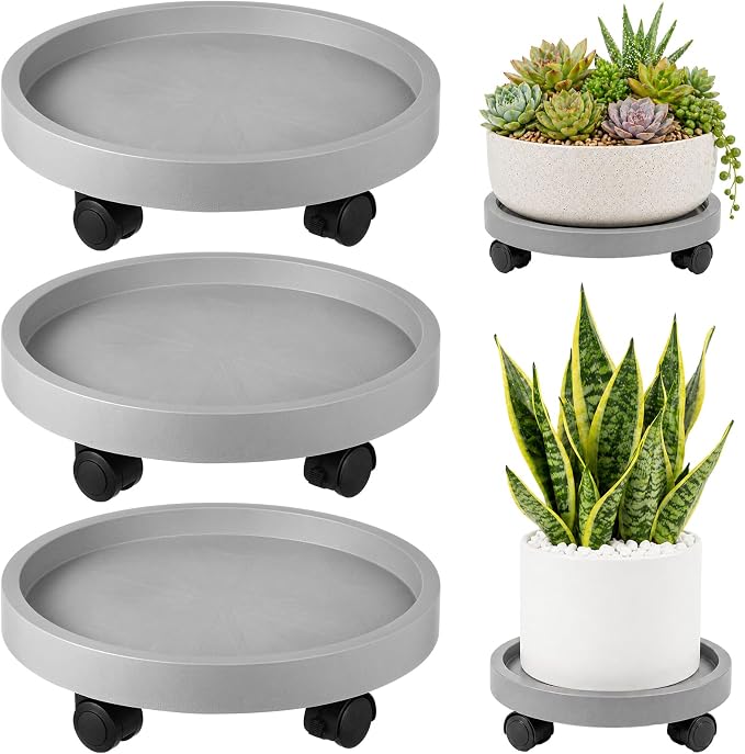 3 Pack Plant Caddy with Wheels Rolling Plant Stand with Wheels 13 Inch Plant by Planterhoma