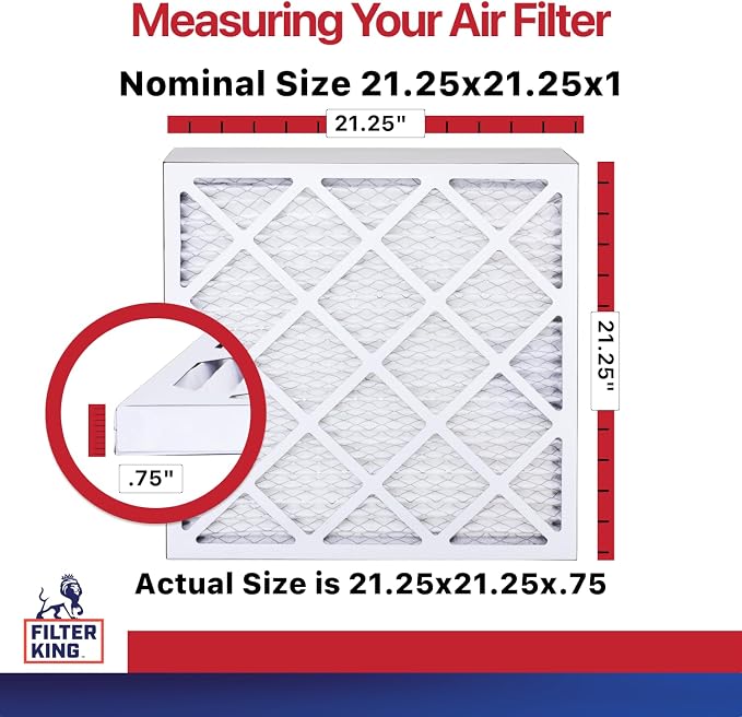 Filter King 21.25x21.25x1 Air Filter | 12-PACK | MERV 11 HVAC Pleated A/C - Image 2