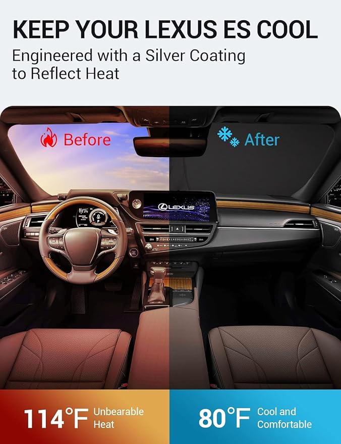 Proadsy 2026 Upgrade Front Windshield Sun Shade Foldable Sunshade Protector - Image 3