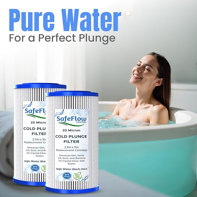 5" x 2.5" Cold Plunge Filter 20 Micron – Fits The Pod Ice Cold Plunge Water - Image 2