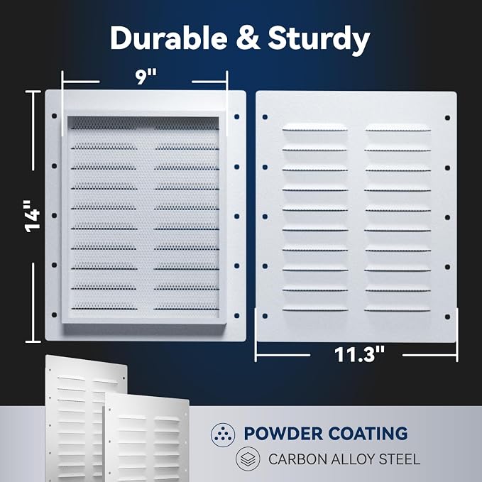 2 Pack Heavy-Duty Steel Shipping Container Vents 11.26"x14", Weatherproof - Image 5