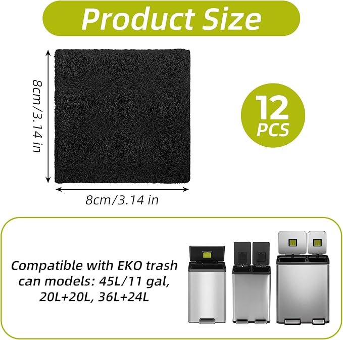 12 Pack Trash Can Odor Filter Refills - Image 2
