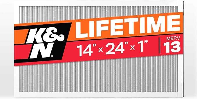 K&N 14X24X1 HVAC Furnace Air Filter, Lasts a Lifetime, Merv 13, the Last HVAC by KNEngineeringInc