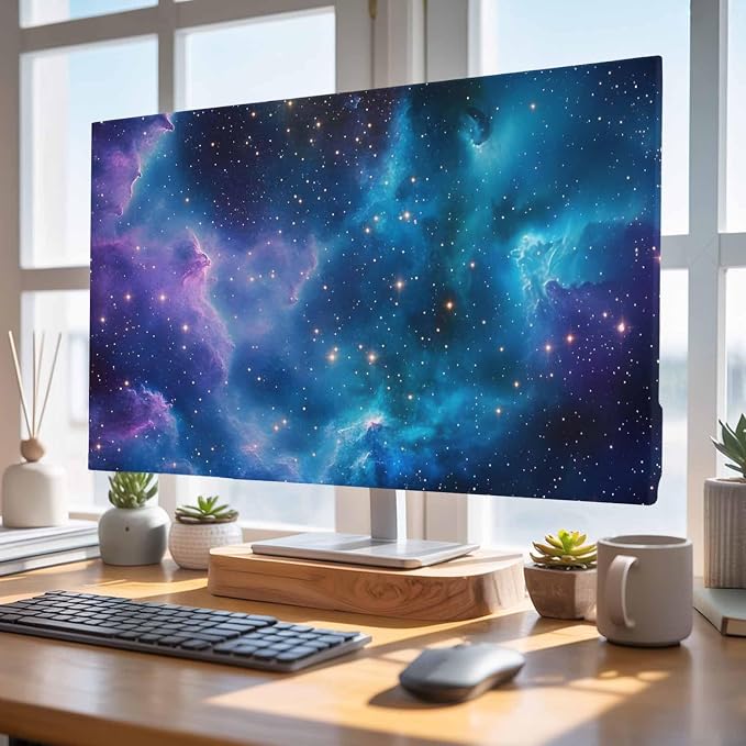 Gradient Purple Black Starry Sky Indoor TV Cover, Elastic TV Screen Protector - Image 4