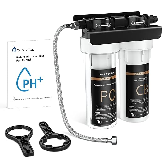 Under Sink Water Filter System, 2-Stage Deep Filtration, NSF/ANSI 42&53 Improve by WINGSOL