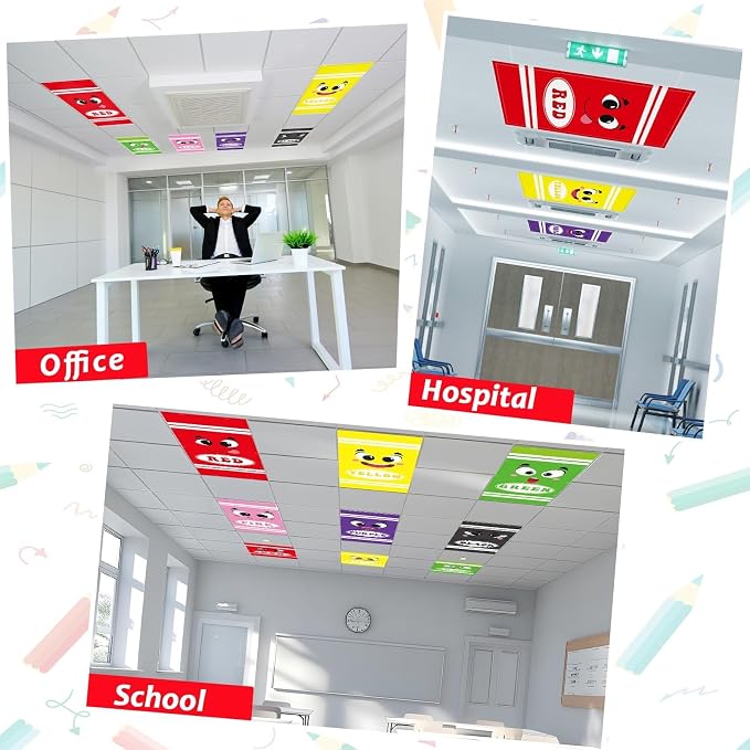 Wiooffen 8 Pcs Colorful Crayon Fluorescent Light Covers - Image 5