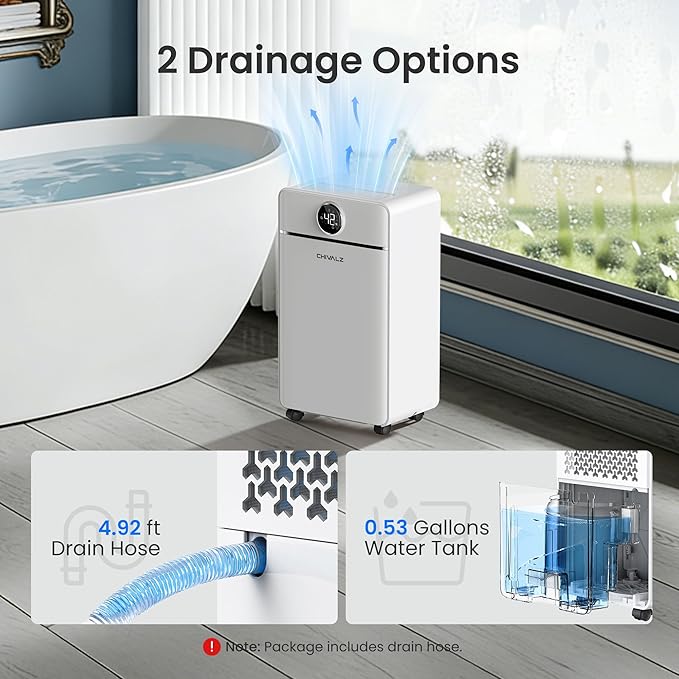 CHIVALZ 25 Pints Dehumidifier for Basement up to 1500 Sq.Ft, Dehumidifier for - Image 6
