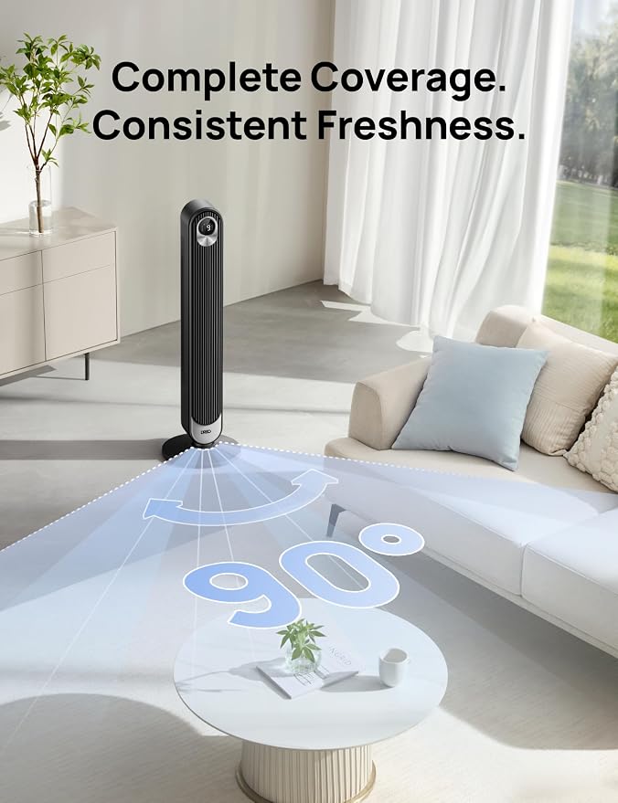 DREO Tower Fan for Bedroom, 28 ft/s, 20dB Quiet Fans that Blow Cold Air - Image 6