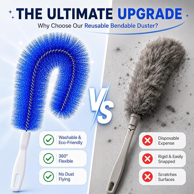 Fan Cleaning Brush, 2027 New Fan Brush, Bendable Microfiber Head, Reusable Dust - Image 8