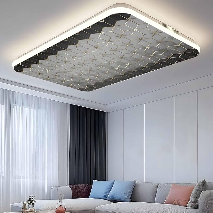 2x4 ft Fluorescent Light Cover for Ceiling Gray Mottled Gradient Geometric - Image 2