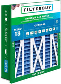 Filterbuy 20x25x5 Air Filter MERV 13 Optimal Smoke & Allergy Defense, by Filterbuy