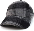 Trendy Apparel Shop Plaid Checker Wool Blend Unstructured Baseball Cap by TrendyApparel