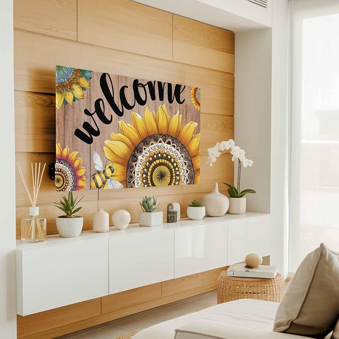 Spring Farm Blossom Sunflower Bee Indoor TV Cover, Elastic TV Screen Protector - Image 2
