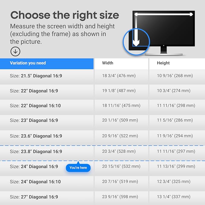 VINTEZ 23.8 inch Blue Light Blocking Screen Protector Panel - Image 6