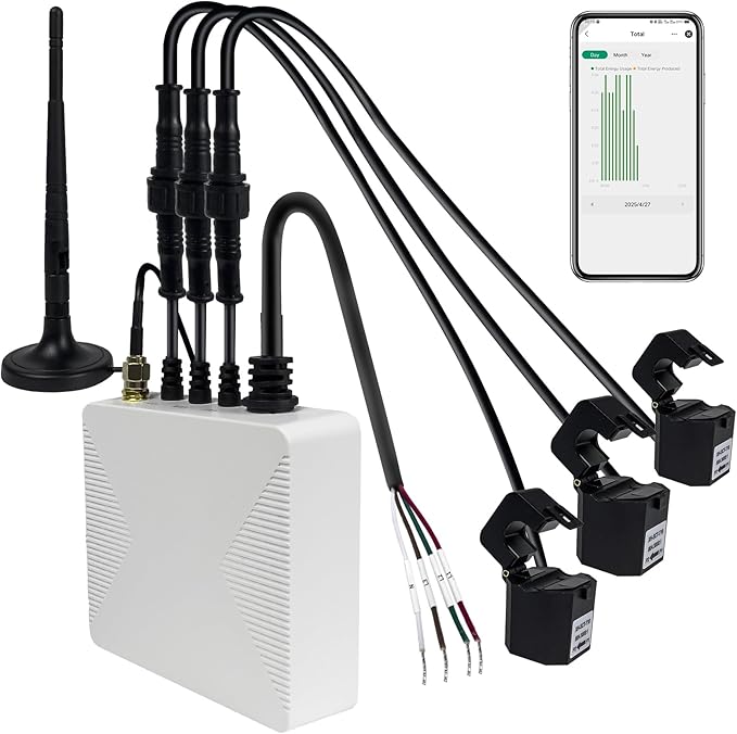 Smart Home Energy Monitor with 3 80A Clamps EdgeAnt, Real-Time Accurate Energy by EdgeAnt