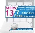 14x14x1 MERV 13 Air Filter, AC Furnace Air Filter, Reusable ABS Plastic Frame by OlitAir