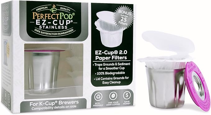 EZ-Cup Stainless Steel 1-Stream Reusable K Cup Coffee Pod - Image 2