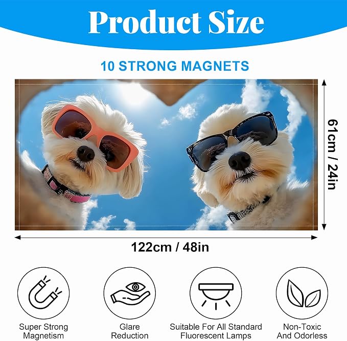 Fluorescent Light Covers-2 Pack 4 x 2 Feet Magnetic Ceiling Light Cover Room - Image 2