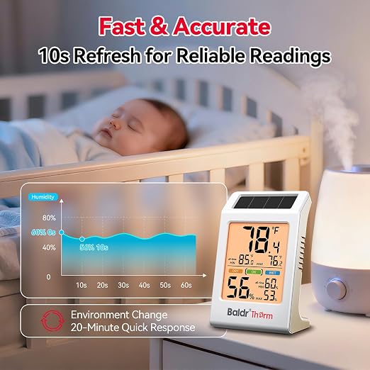 BaldrTherm Room Thermometer Indoor, Humidity Meter, 2026 Upgrade Backlight - Image 5