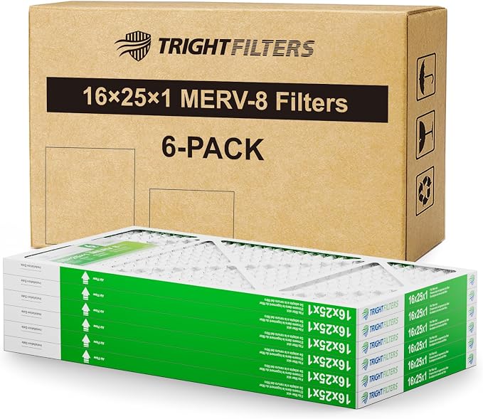16x25x1 Air Filter 6 Pack, Durable MERV 8 Pleated Home HVAC AC Furnace Filters - Image 9