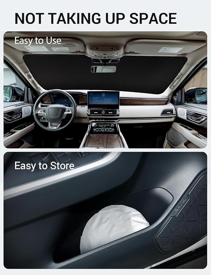 Proadsy 2026 Upgrade Front Windshield Sun Shade Foldable Sunshade Protector - Image 9