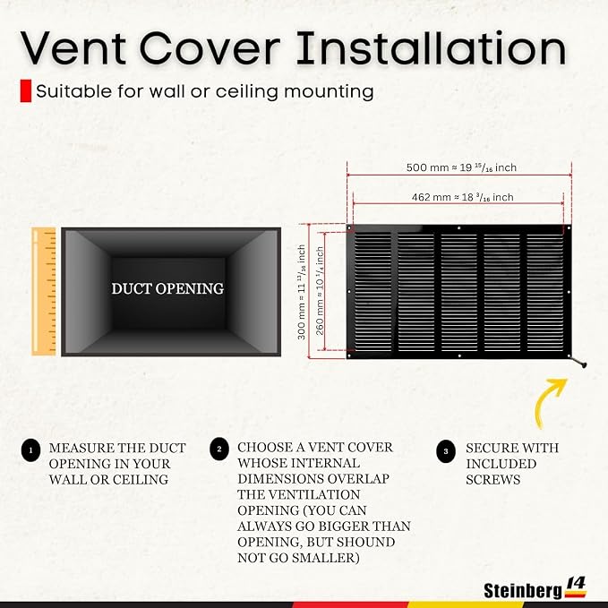 Steinberg14 Black Vent Cover 18x10 - Image 5