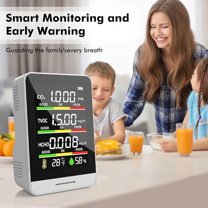 22 HOBBIES Air Quality Monitor Indoor, 8-in-1 Smart Air Quality Tester - Image 3