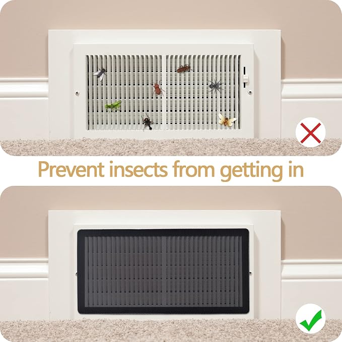 JEPELUS 4 Pack Floor Vent Covers, Magnetic Screen Mesh Floor Registers | - Image 4