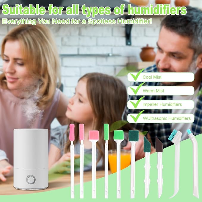 Engorgio Humidifier Cleaner Brush Set 14Pcs, Small Cleaning Brush Tight Spaces - Image 3