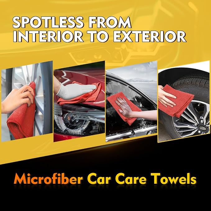 HOMEXCEL Red Microfiber Cleaning Cloths, 200 Pack Microfiber Towels - Image 4