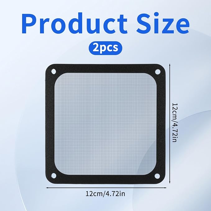 2 Pcs 120mm Dust Filter PC, PC Case Dust Mesh Filter Nylon 80 Mesh | Computer - Image 2