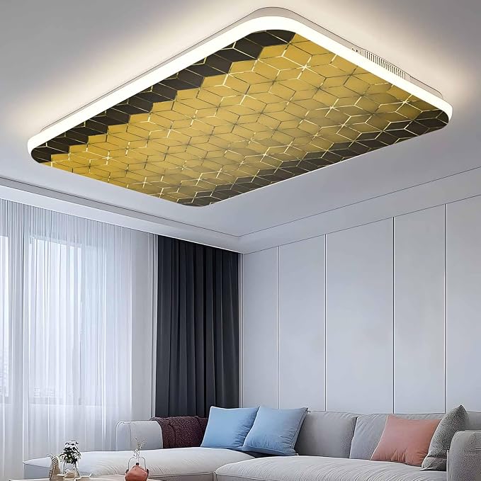 2x4 ft Fluorescent Light Cover for Ceiling Modern Yellow Gradient Geometric - Image 2