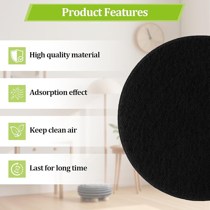 6 Pack Charcoal Filters for Kitchen Compost Bin, 6.7 Inch Compost Filters for - Image 2